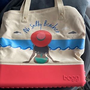 NWT bogg bottom top canvas beach bag